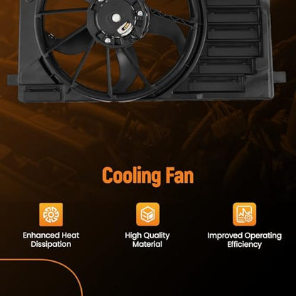 maXpeedingrods Radiator Cooling Fan with Shroud Assembly for Ford Escape 2013-2016 Transit Connect 2014-2022, CV6Z8C607Q CV6Z8C607A FO3115195 - size: CV6Z8C607Q