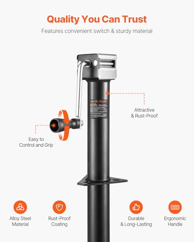 VEVOR 5000 lbs A-Frame Trailer Jack, 15" Vertical Travel, Adjustable Drop Leg, for Horse, Utility, Yacht Trailers - size: 5000 lbs (15 inch Stroke)
