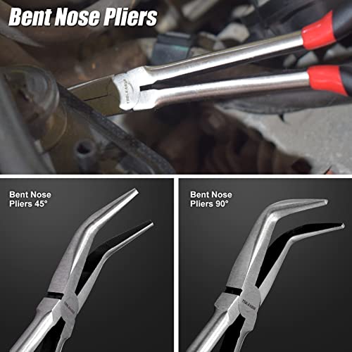 TOOLEAGUE 5Pcs Extra Long Needle Nose Pliers Set - size: 5pcs,11"