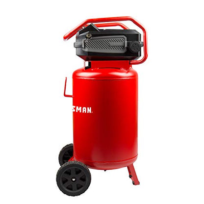 Craftsman Air Compressor, 20 Gallon Oil-Free 1.8 HP Max 175 PSI Pressure Two Quick Couplers Big Capacity, Red- CMXECXA0232043