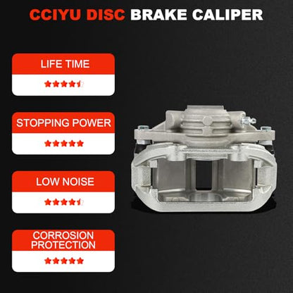 cciyu Rear Left Disc Brake Caliper Assembly w/Bracket 18B4627 - size: Rear Left[18B4627]