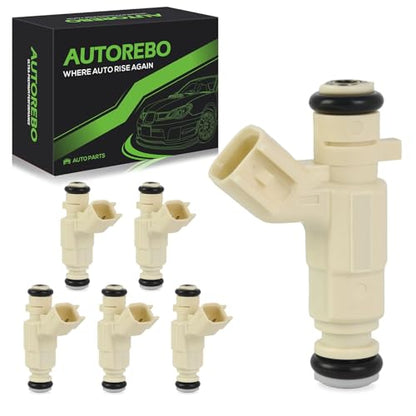 Fuel Injectors Set of 6 Compatible with Ford Explorer,Explorer Sport Trac & Mercury Mountaineer, 2004 V6 4.0L # FJ770 4L2Z9F593EA 4L2Z9F593EB CM5100 822-11187 800-1747N 0280156184 - size: FJ770