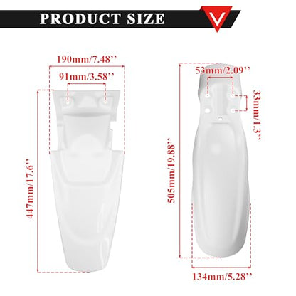 PRO BAT Plastic Fender Fairing Body Work Kit - color: White Plastic Fender Kit