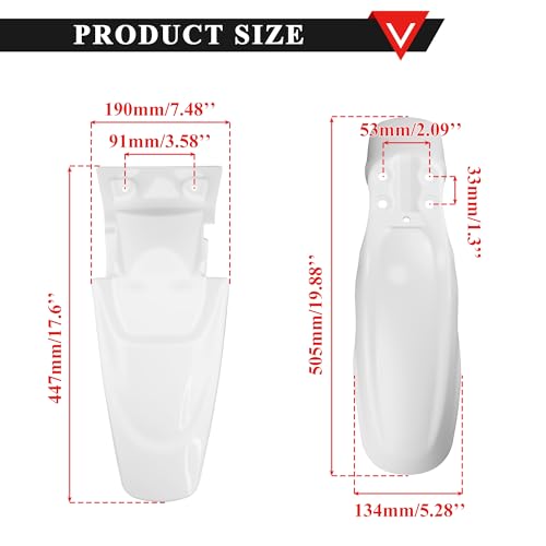 PRO BAT Plastic Fender Fairing Body Work Kit - color: White Plastic Fender Kit