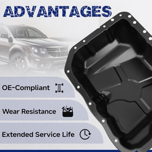 264-361 Engine Oil Pan, Fit for Chrysler 200 Cirrus Sebring, Dodge Avenger Journey Caliber, Jeep Compass Patriot, L4 2.0L 2.4L - size: 04884665AE