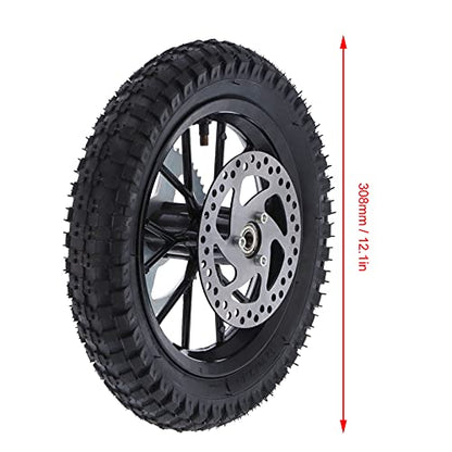 Acouto Pocket Bike Rear Wheel 12.5x2.75in for Coolster 2 Stroke Mini Dirt Bike QG50 Rear Back Wheel Tire Rim Disc Brake Assembly