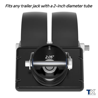 2000lbs Dual 6" Trailer Jack Swivel Caster, Wheel Replacement - color: Black