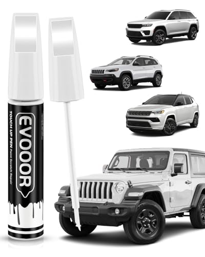 PW7/GW7 Bright White Touch Up Paint Compatible with JeepExact Match 2 in 1 Touch up Paint for Chips and Nicks Repair - color: Bright White(PW7/GW7) Compatible with Cherokee/Compass/Grand Cherokee/Grand-Wagoneer/Patriot/Wagoneer/Wrangler-JK/Wrangler-JK-Unl