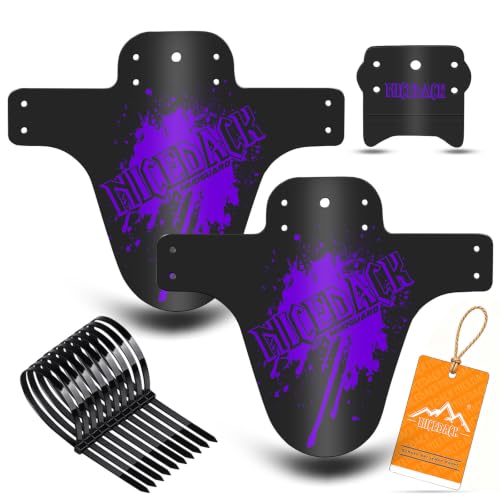 Mountain Bike Fenders, Fits 20-29 Inch MTB, 2-Piece Set - color: A-Purple
