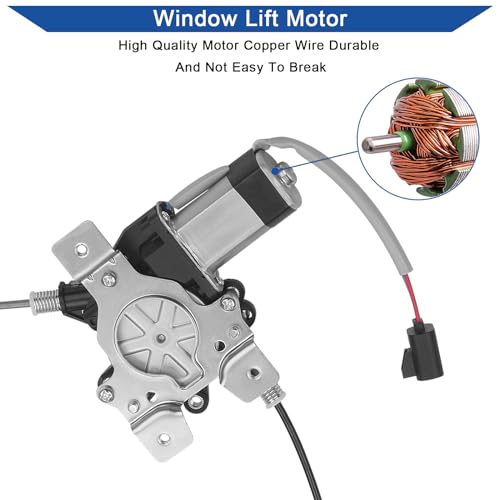 Obaee Window Regulator with Motor Rear Left Driver Side, Replace 751-707 - size: Rear Left Driver Side