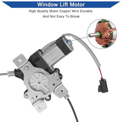Obaee Window Regulator with Motor Rear Left Driver Side, Replace 751-707 - size: Rear Left Driver Side