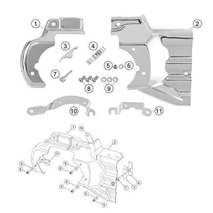 TCT-MOTORPARTS Chrome Engine Transmission Interface Cover Fits for Harley Softail 2007-2017 - color: Chrome