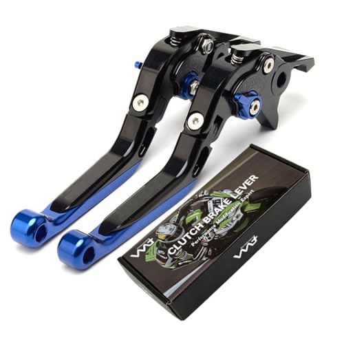 Motorcycle CNC Adjustable Folding Extendable Brake Clutch Levers for Suzuki GSX-R600 1997-2003 GSX-R750 1996-2003 GSX-R1000 2001-2004 (Black Blue) - color: BLACK BLUE