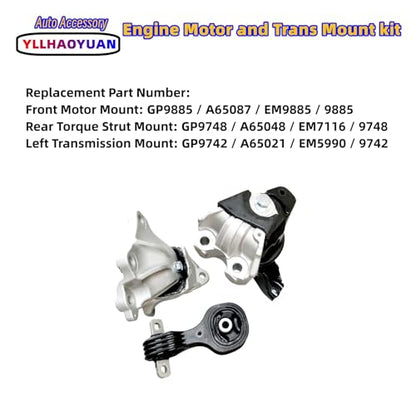 Yllhaoyuan Engine Motor Transmission Mounts Set for 2012-2015 Civic 1.8L - size: 2012-2015 Civic Coupe/Sedan AUTO 1.8L