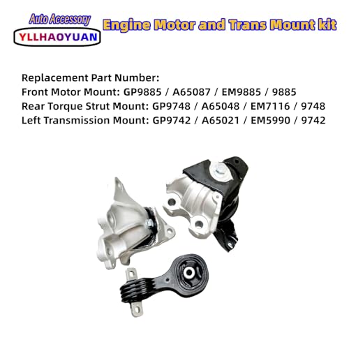 Yllhaoyuan Engine Motor Transmission Mounts Set for 2012-2015 Civic 1.8L - size: 2012-2015 Civic Coupe/Sedan AUTO 1.8L