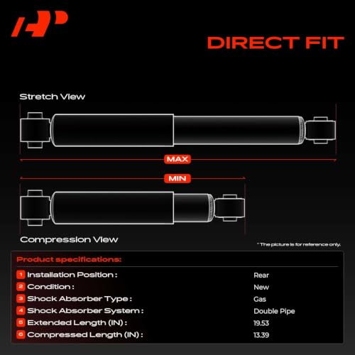 A-Premium Rear Shock Absorbers, Set of 2 Compatible with Toyota