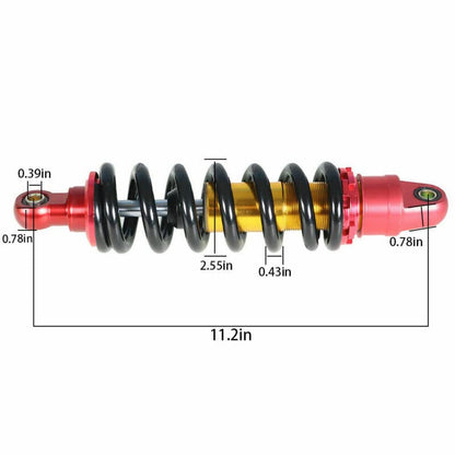 OUMURS 285mm 11.2" Universal Motorcycle Rear Shock Absorber Suspension Adjustable 980lbs Spring Fit for Dirt Bike Pit Dirt Bike Fit for Honda Yamaha Apollo Stomp WPB Bucci Orion M2R - size: 285mm