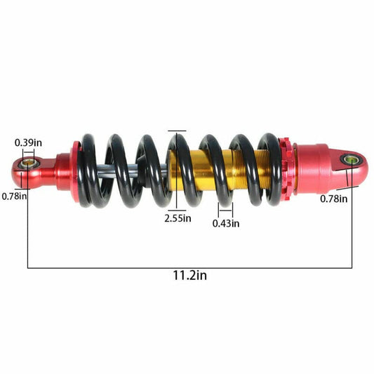 OUMURS 285mm 11.2" Universal Motorcycle Rear Shock Absorber Suspension Adjustable 980lbs Spring Fit for Dirt Bike Pit Dirt Bike Fit for Honda Yamaha Apollo Stomp WPB Bucci Orion M2R - size: 285mm