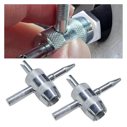 YoRise 4-Way Car Tire Valve Core Removal Tool, Multifunctional 4-in-1 Automotive Valve Stem Puller, Universal Vehicle Tire Stem Repair Wrench for Car, Bike, Bicycle, Automobile(2PCS) - size: 2PCS