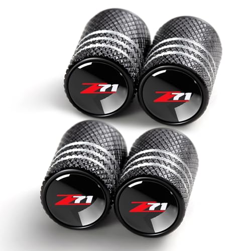 Tire Valve Stem Caps for Chevrolet Z71 Metal Car Wheel Air caps Auto Valve Stem Caps Accessories 4 Pcs Black - color: red-6913