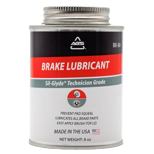 AGS Automotive Solutions Silicone-Based Brake Lubricant - Eliminate Squeals and Enhance Performance with Brush Top Can Application, Long-Lasting, 8oz - Excellent for Complete Brake Assembly Tasks - size: 8oz
