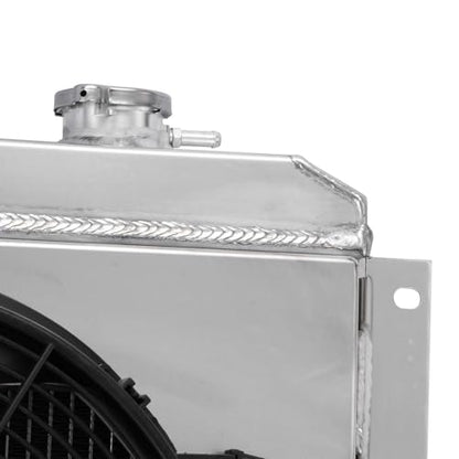 4Row Aluminum Radiator with Shroud Fan for 1960-1984 1983 1982 1978 1976 Toyota Land Cruiser Radiator Pickup FJ40 FJ45 3.9L 4.2L L6 1978 1979 1980