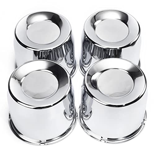 RTrhinotuning 4pcs 5.15in Push Through Wheel Center Caps Chrome Silver Truck Trailer Wheels Hub Caps 4.31in Height - color: Chrome, size: 5.15" Center Hole, 4.31" Height