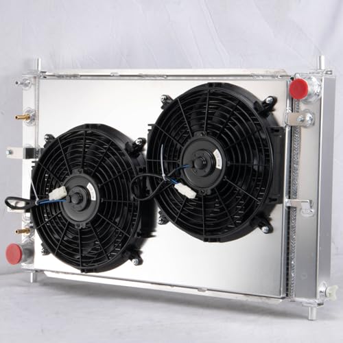 Ford Mustang Radiator Shroud Fan Compatible with 1997-2004 Ford Mustang GT SVT Cobra 4.6L 5.4L V8 1998 1999 2000 2001 2002 2003 Mustang All Aluminum Radiators with Fan Shroud