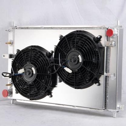 Ford Mustang Radiator Shroud Fan Compatible with 1997-2004 Ford Mustang GT SVT Cobra 4.6L 5.4L V8 1998 1999 2000 2001 2002 2003 Mustang All Aluminum Radiators with Fan Shroud