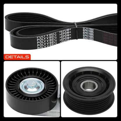 A-Premium Engine Serpentine Belt Drive Kit w/Tensioner & Idler Pulley