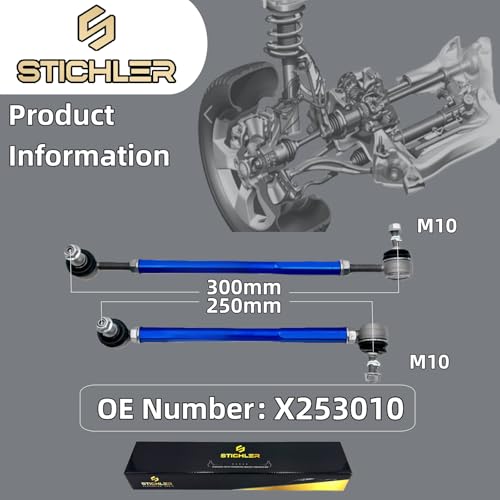 9.84-11.81'' 250-300 mm M10 Front Adjustable Aluminum Sway Bar Links Kit - size: 250-300 M10 Front