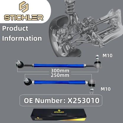 9.84-11.81'' 250-300 mm M10 Front Adjustable Aluminum Sway Bar Links Kit - size: 250-300 M10 Front