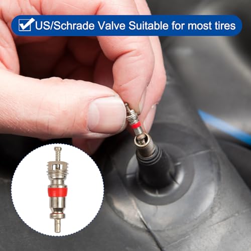 9002/TRC1 Nickel Plated Brass Tire Valve Core for Most Automotive, RV, ATV, Tire Valve Stems Remover Replacement, Length 0.75'',Dia 0.2'', Pack of 100 - size: 9002/TRC1 100pcs