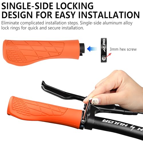 Ergonomic Non-Slip Comfort Bike Grips for BMX/Scooter - color: Orange