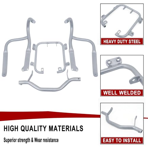 Worldmotop Engine Guard Highway Crash Bar Protector Replacement for BMW R1200RT R 1200RT 2004-2013 (Front-Sliver) - size: Front-sliver