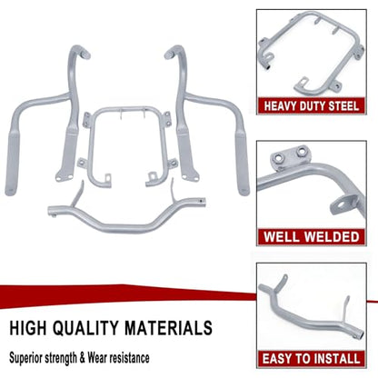 Worldmotop Engine Guard Highway Crash Bar Protector Replacement for BMW R1200RT R 1200RT 2004-2013 (Front-Sliver) - size: Front-sliver