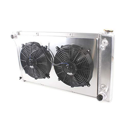 3 Rows Core Performance High Flow Full Aluminum Racing Cooling Radiator Shroud+2Fans For 67-72 CHEVY/GMC C/K SERIES PICKUP TRUCK - size: 73