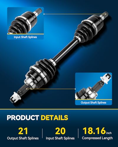 PHILTOP Front CV AXLE for Honda TRX400FGA FourTrax Rancher AT GPScape 2004-2007, Honda TRX400FA FourTrax Rancher AT 2004-2007, 18.1in CV Axle Shaft - size: 18.1in