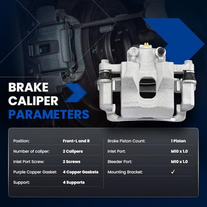 Front Brake Caliper Assembly for Nissan 720 1983-1986 2.0L 2.4L 2.5L - size: Front [19-B956A & 19-B957A]