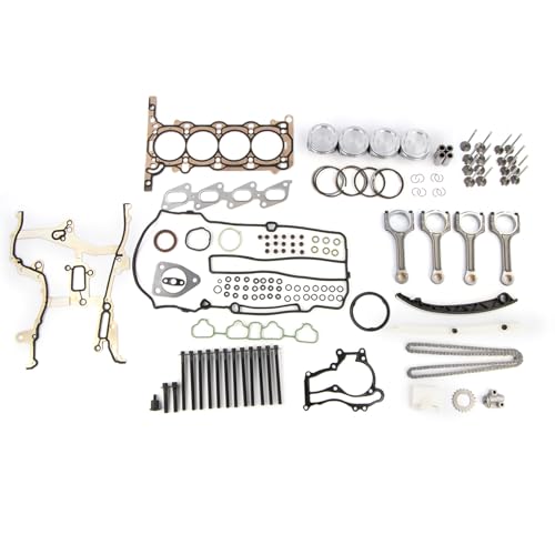 Engine Pistons Overhaul Rebuild Kit Connecting Rods Fit for Chevy Cruze 2011-2016 1.4L with Timing Chain Kit Intake Valves Cylinder Repair Kit Head Gaskets Replace 55562234 55355345 55564509