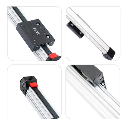 FUYU FPB45 Linear Belt Rail Linear Motion Guide Belt Drive Linear Module Table Nema 23 Stepper Motor for CNC[1300mm Work Size Stroke] - size: 1300mm