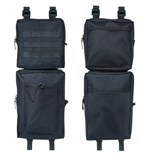 2 Pack ATV Fender Bags, Detachable Saddle Bag ATV Gear Bags Water-resistent Motorcycle Bag Compatible with Sportsman Scrambler TRX FourTrax Outlander Grizzly UTV Hanging Storage Bag Black - color: Black