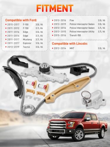Timing Chain Kit with Water Pump & Camshaft Holding for 3.5L 3.7L V6