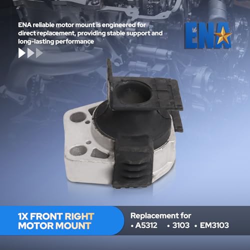 ENA Engine and Trans Mount Set of 4 Compatible with Mazda 3 5 2004 2005 2006 2007 2008 2009 2010 3 2.0L 2.3L No Turbo Automatic Transmission Replacement for A4404 A4405 A4418 A5312 9196 9222 3103 9632