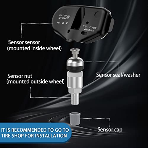 TPMS Sensor 315MHZ Tire Pressure Monitor System Sensors 06421S3VA04 4PCS - color: 06421-S3V-A04(4PCS)