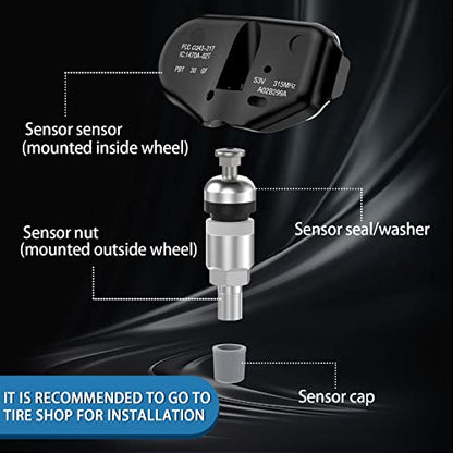 TPMS Sensor 315MHZ Tire Pressure Monitor System Sensors 06421S3VA04 4PCS - color: 06421-S3V-A04(4PCS)