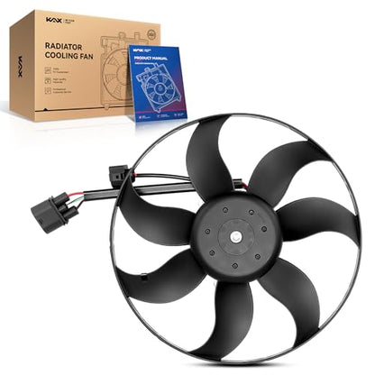 KAX Radiator Cooling Fan Assembly, Compatible with Jetta, Passat, Golf, Tiguan, GTI, A3, Eos, Beetle, CC, Rabbit, TT, R32, Replace # 1K0959455DL, 1K0959455DT, 1K0959455FJ, 1K0959455N - size: Jetta, Passat, Golf, Tiguan, GTI, A3, Eos