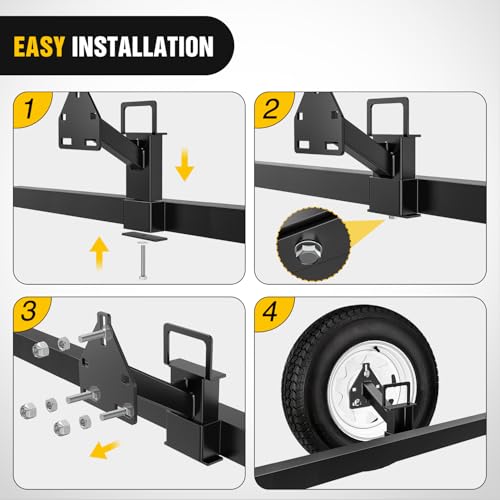 Nilight Spare Tire Carrier Mount Stake Pocket Boat 3-Nuts Trailer Bracket - color: 3-Nuts Trailer Bracket