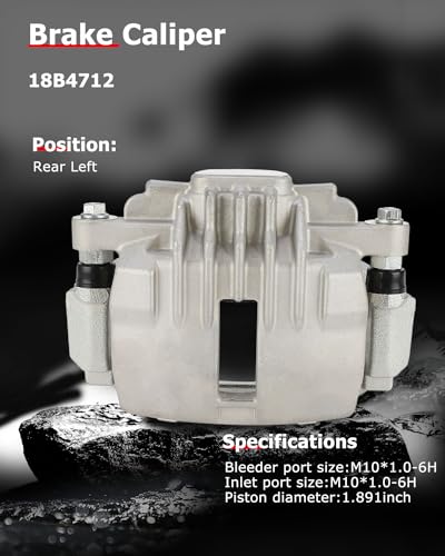 cciyu Rear Left/Right Disc Brake Caliper Assembly With Bracket 18B4712 - size: Rear Left[18B4712]
