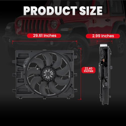 MOSTPLUS Radiator Cooling Fan Assembly 3-PIN Electric Cooling Fan Compatible with Chevrolet Equinox GMC Terrain 4WD 2020 2021 2022, Replaces OE 84847895 84581336 - style: 2020-2022 Chevy Equinox